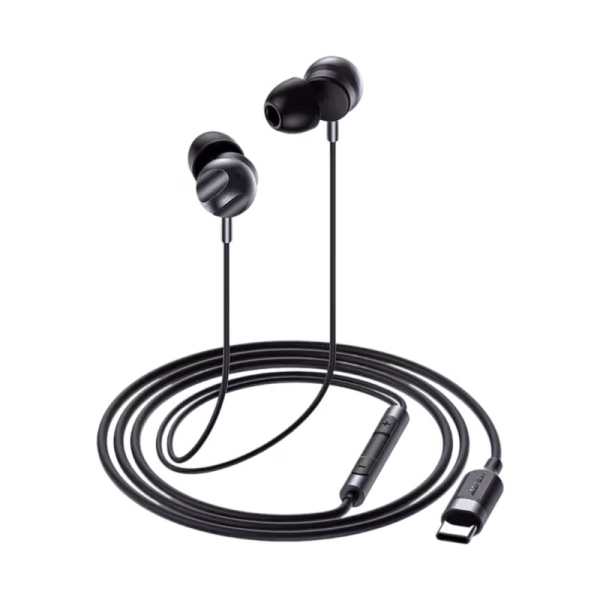 ACEFAST L6 USB-C Wired Earphone In-Ear Headphone with Mic for Phones and Tablets,Black,Digital chip