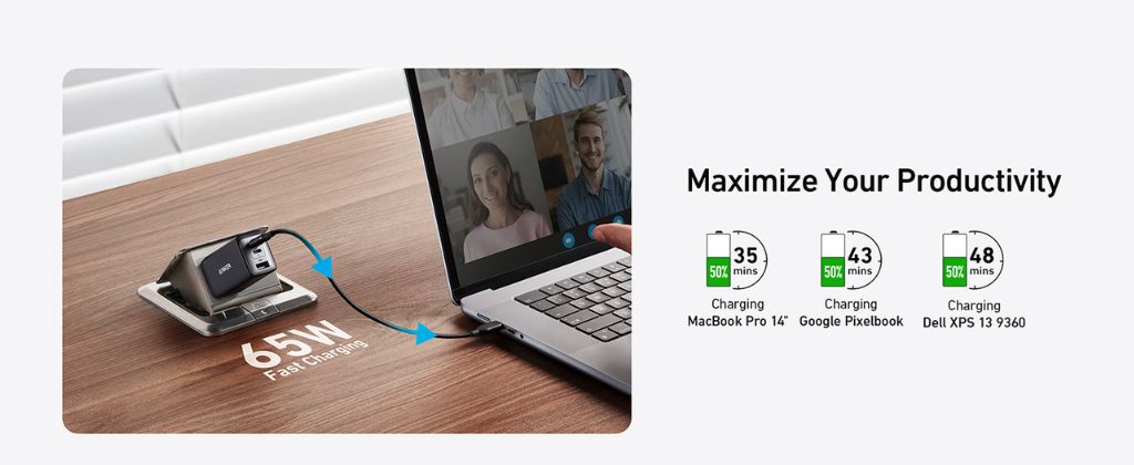 Anker PowerPort III 3-Port 65W POD Charging Adapter A2667