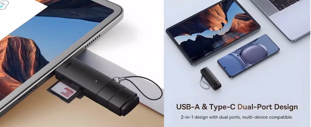 Baseus AirJoy Fast Dual SD 3.0 TF Card Reader
