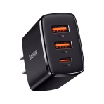 Baseus Compact Quick Charger 2U+C 30W CN,black, 30W fast charging capability