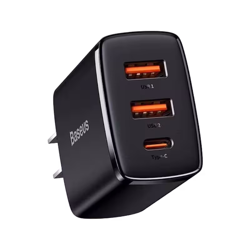 Baseus Compact Quick Charger 2U+C 30W CN,black, 30W fast charging capability