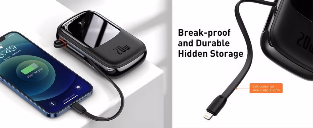 Baseus QPow Pro Excellent 20000mAh Power Bank with IP cable