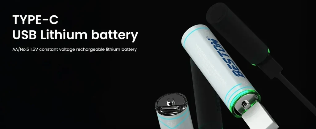 Beston AA Lithium Rechargeable Battery with Type-C (4pcs)