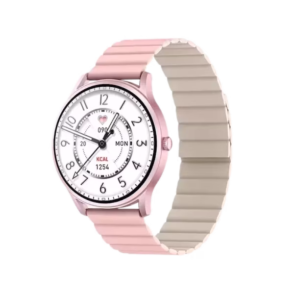 Kieslect Lora Lady Calling Smart Watch-Pinke magnet,1.32-inch Semi-AMOLED display, SpO2 monitoring, long battery life