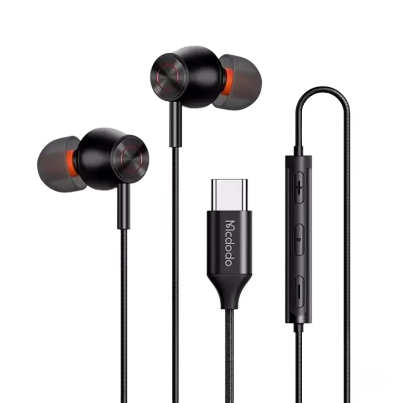 Mcdodo Type-C In-Ear Earphone With Mic HP-3490,Black