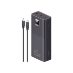 USAMS PB68 Fast Charging Power Bank 65W 30000mAh with Type-C PD Cable 65W,Black,3 ports fast charger