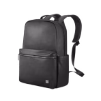 WiWU Osun PU Skin-friendly Multi-compartments Large Capacity Backpack-black,Water-resistant 1680D Polyester+ PU leather
