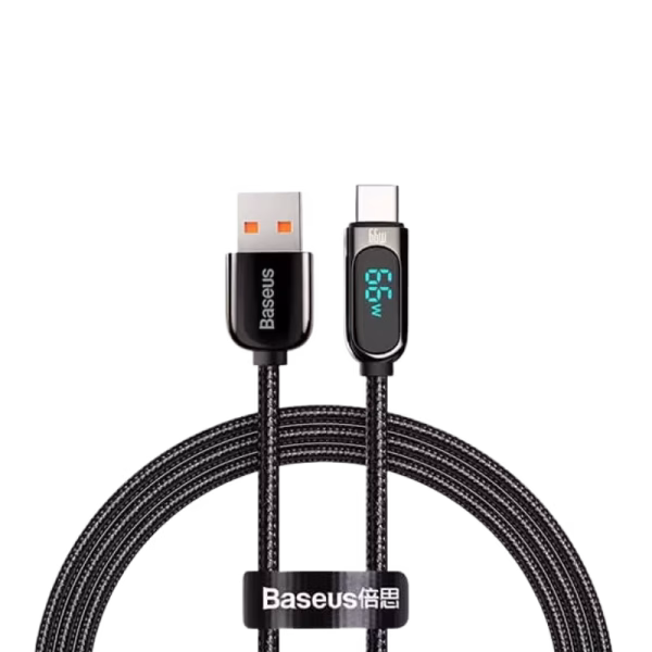 Baseus Display Fast Charging Data Cable USB to Type-C 66W Are you searching for something incredible? Apple Gadgets is here with something. Presenting to you the Baseus Display Fast Charging Data Cable USB to Type-C 66W! Compared to voltage and current digital cables, the digital display of power tells you the charging speed more directly and is easier to understand.Built-in chips always monitor the charging power and adjust current and voltage automatically, to avoid damage to the battery due to unstable current. When the device is fully charged, the trickle mode is automatically switched, charging at night is more assured. Thickened copper wire core conduction, multilayer high-density shielding, enhanced transmission stability and reduced heat generation. So don't delay! Come to Apple Gadgets now to get your desired products.