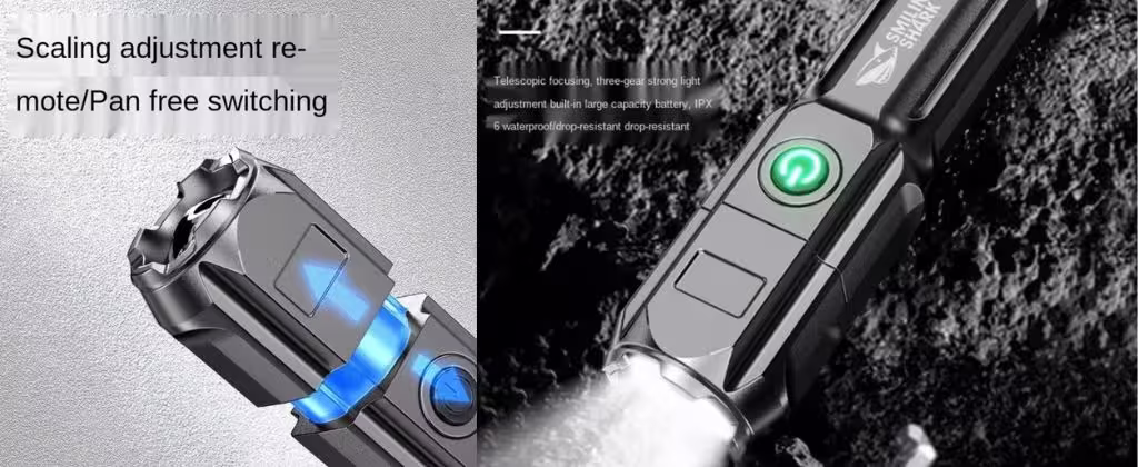 Smiling Shark 622A Focusing Three-gear Bright Flashlight