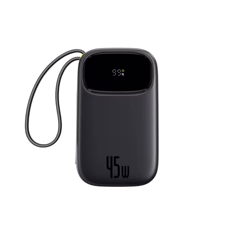 Baseus QPow 3 45W EnerFill FC31 Built-in Type-c & Lightning Cable 20000mAh Power Bank Features 20000mAh battery capacity 45W fast charging output Built-in Type-C cable & Lightning cable Digital display for real-time power monitoring Multiple device charging support Supports fast charging protocols (QC, PD, SCP, FCP, AFC) Capacity:10000mAh 7.3V/73Wh USB-C/USB-C Cable Input:5V 3A;9V 3A;12V 2.5A;15V 2A;20V 1.5A USB-C/USB-C Cable Output:5V 3A;9V 3A;12V 3A;15V 3A:20V 2.25A;10V 2.25A(SCP);11V 3A(UFCS) IP Cable Output:5V 2.4A;9V 3A USB-A Output:5V 3A:9V 2A:12V 1.5A:10V 2.25A(SCP):11V 3A(UFCS) USB-C+USB-C Cable+IP Cable+USB-A Output:5V 3A Total Output:5V 3A Triple output (Type-C, USB-A, built-in cables) Polymer lithium battery Excellent temperature control Overcharge and short-circuit protection Baseus QPow 3 45W EnerFill FC31 Built-in Type-c & Lightning Cable 20000mAh Power Bank The Baseus Power Bank EnerFill FC31 is the perfect portable charging solution for anyone who needs reliable power on the go. With a robust 20000mAh battery capacity, this power bank ensures your devices stay charged throughout the day, whether you’re commuting, traveling, or working remotely. Its high-capacity battery can provide multiple charges for smartphones, tablets, and other USB-powered devices, making it an essential accessory for busy lifestyles. Baseus QPow 3 45W EnerFill FC31 Built-in Type-c & Lightning Cable 20000mAh Power Bank Price in Bangladesh Buy original Baseus QPow 3 45W EnerFill FC31 Built-in Type-c & Lightning Cable 20000mAh Power Bank at the best price in Bangladesh from Shei Tech. From chargers, cables, power banks, to earbuds and smartwatches — we have it all! Shop now for authentic accessories, fast delivery, and unbeatable deals. Why Choose Shei Tech – Best Gadget Shop in Bangladesh Looking for the best place to buy gadgets online in Bangladesh? Welcome to Shei Tech, your onestop destination for authentic and top-quality gadgets at best prices. Whether you're searching for the latest wireless earbuds, smartwatches or other premium tech accessories, Shei Tech is the trusted gadget shop in Bangladesh. We offer a fast, secure, and user-friendly online shopping experience, making it easy to order the latest gadgets in Bangladesh from the comfort of your home. All our products, including the popular Baseus QPow 3 45W EnerFill FC31 Built-in Type-c & Lightning Cable 20000mAh Power Bank, are 100% original and authentic products. At Shei Tech, we are committed to providing the best tech deals, exclusive gadget launches and reliable delivery across Bangladesh. Our expert team ensures every customer receives excellent service and genuine products.
