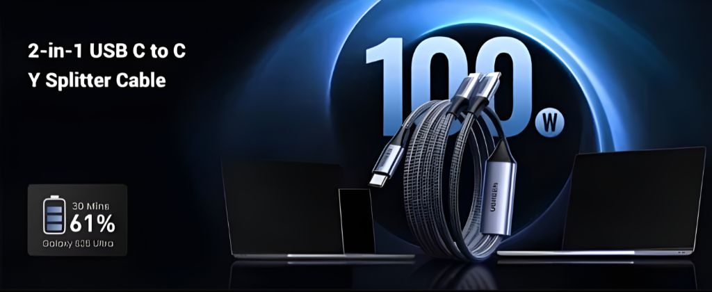 UGREEN US561 100W PD Dual USB-C Fast Charging Cable Price in BD