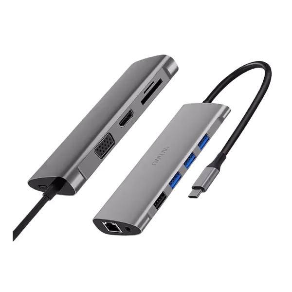 WiWu Alpha Type-C Hub 11 in 1 A11 Features 11 ports total including: 3 × USB-A 3.0, 1 × USB-A 2.0, 1 × USB-C PD input/output, 1 × HDMI, 1 × VGA, 1 × RJ45 Gigabit Ethernet, 1 × SD card slot, 1 × micro-SD (TF) slot, 1 × 3.5mm audio jack HDMI supports 4K @ 30Hz output for external monitors or TVs; VGA output available for secondary display SD + TF card readers work simultaneously USB-C PD pass-through to charge host device while using hub Ethernet port for stable wired internet connection Durable casing made of aluminum alloy Compact design with fixed cable (≈ 15 cm) for easy portability Plug & play: no driver installation needed; supports multiple operating systems WiWu Alpha Type-C Hub 11 in 1 A11 A high-capacity USB-C hub that converts a single Type-C port into eleven ports. It allows you to connect multiple peripherals—monitors, USB-devices, memory cards, wired networks, and audio—while still powering or charging your laptop via PD pass-through. All housed in a durable aluminum alloy body in a compact, travel-friendly format. WiWu Alpha Type-C Hub 11 in 1 A11  Price in Bangladesh Buy original WiWu Alpha Type-C Hub 11 in 1 A11  at the best price in Bangladesh from Shei Tech. From chargers, cables, power banks, to earbuds and smartwatches — we have it all! Shop now for authentic accessories, fast delivery, and unbeatable deals.  Why Choose Shei Tech – Best Gadget Shop in Bangladesh Looking for the best place to buy gadgets online in Bangladesh? Welcome to Shei Tech, your onestop destination for authentic and top-quality gadgets at best prices. Whether you're searching for the latest wireless earbuds, smartwatches or other premium tech accessories, Shei Tech is the trusted gadget shop in Bangladesh.  We offer a fast, secure, and user-friendly online shopping experience, making it easy to order the latest gadgets in Bangladesh from the comfort of your home. All our products, including the popular WiWu Alpha Type-C Hub 11 in 1 A11 , are 100% original and authentic products. At Shei Tech, we are committed to providing the best tech deals, exclusive gadget launches and reliable delivery across Bangladesh. Our expert team ensures every customer receives excellent service and genuine products.