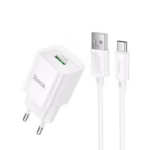Hoco C145A QC18W Mini Charger with USB A to Type C Charging Cable