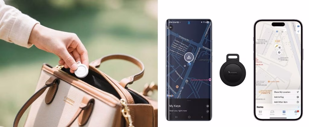 Hoco E101 – Smart Dual Anti‑Lost Device Tracker for Keys & Wallet 