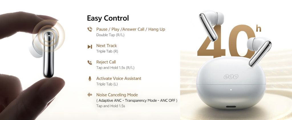 QCY MeloBuds N20 Best ANC Wireless Earbuds