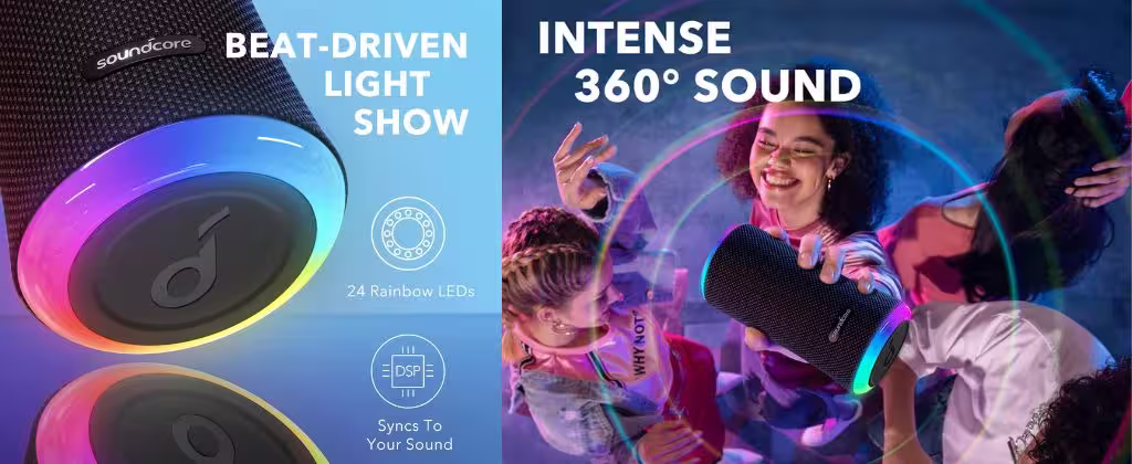 Anker Soundcore Flare 2 – Powerful 360° Bluetooth Speaker with BassUp