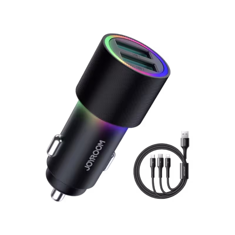 JOYROOM JR-CL10 4.8A Dual USB Car Charger (1) JOYROOM JR-CL10 4.8A Dual USB Car Charger - Image 1