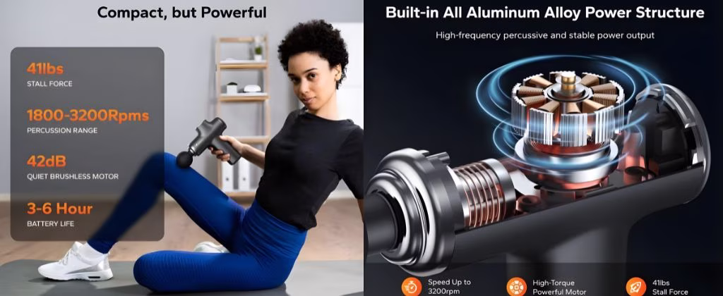 MERACH 9D Mini Massage Gun – Powerful Portable Muscle Massager (MR‑M010B2)