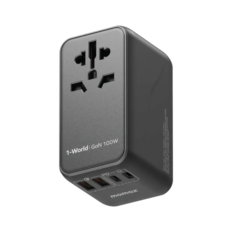 Momax 1-World UA10 100W GaN 4 ports + AC Travel Adapter Momax 1-World UA10 100W GaN 4 ports + AC Travel Adapter