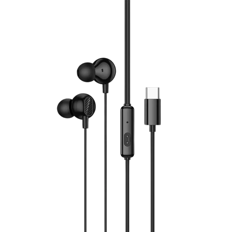 Hoco M117 Victory Type-C Universal Earphones with Mic balck Hoco M117 Victory Type-C Universal Earphones with Mic