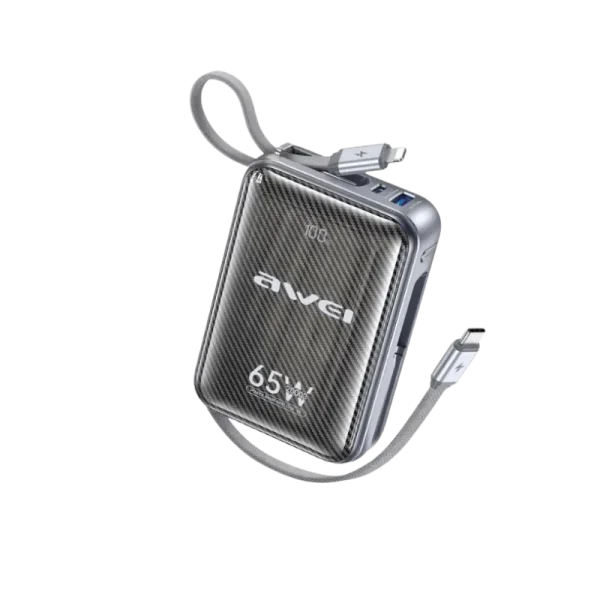 AWEI MH818 65W 20000mAh Power Bank with Built in Cables