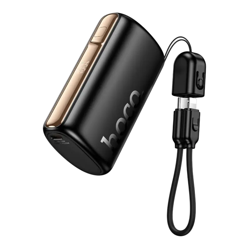 Hoco Q50 Victory 10000mAh PD20W Power Bank with Built-In USB-C & Lightning Cable Hoco Q50 Victory 10000mAh PD20W Power Bank with Built-In USB-C & Lightning Cable