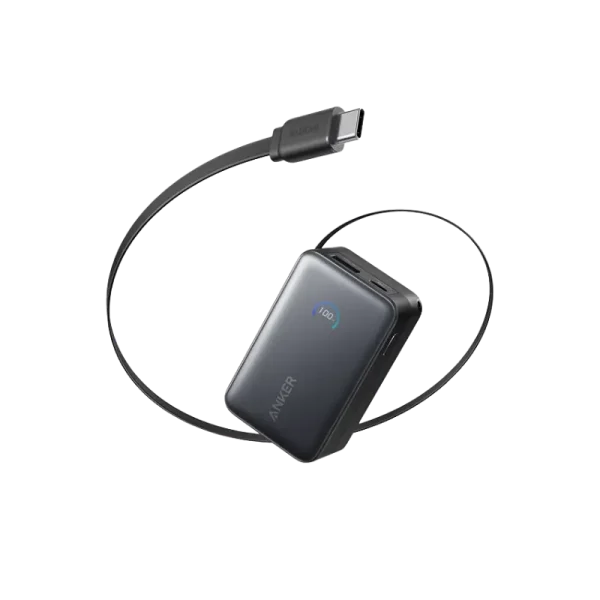 Anker Nano 10000mAh 45W Power Bank with Built-In Retractable USB-C Cable (A1638)