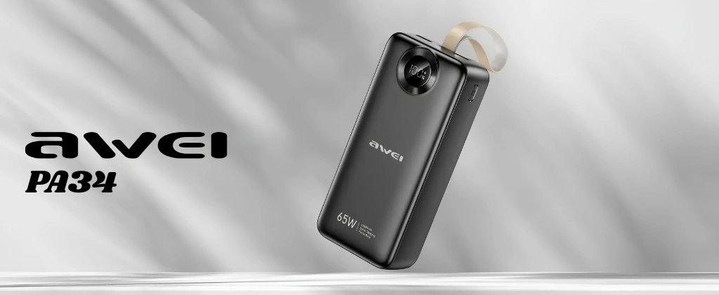 Awei PA34 30000mAh 65W Fast Charging Power Bank