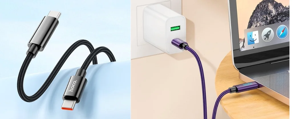 Hoco U125 Benefit 100W USB-C to USB-C Cable With Display
