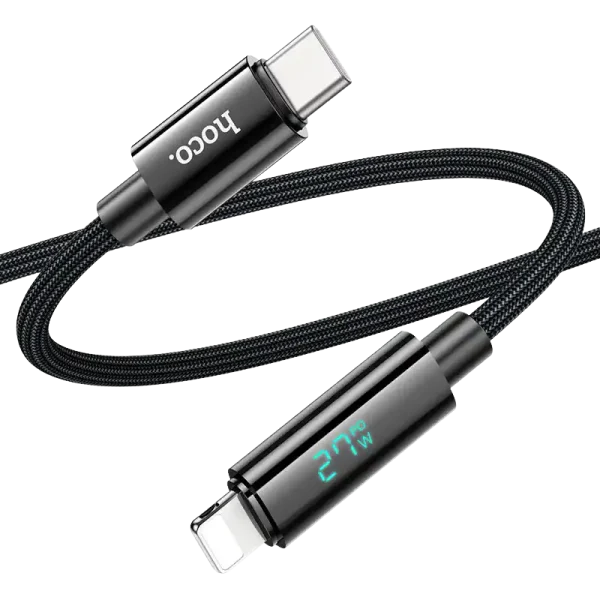 Hoco U125 Benefit 27W Type-C to Lightning Cable With Display