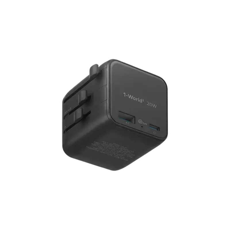Momax UA29 1-World² 20W Universal 2-Port GaN Travel Adapter Momax UA29 1-World² 20W Universal 2-Port GaN Travel Adapter