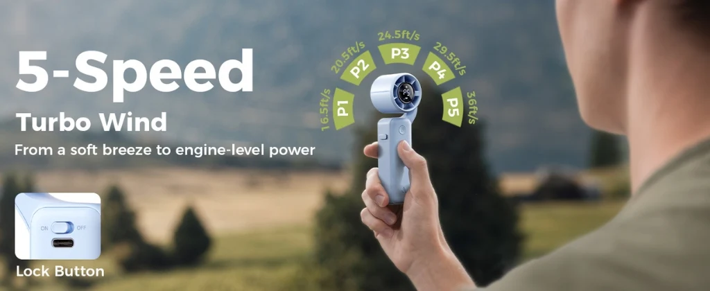 Aecooly PF04S AirGimbal Portable Handheld Turbo Jet Fan