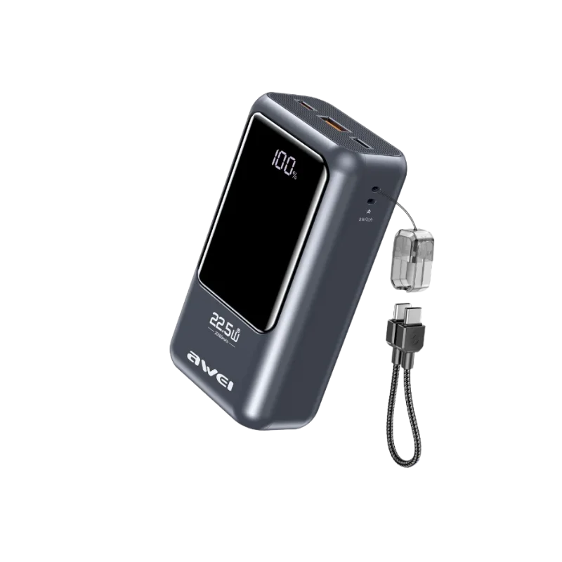 Awei PA-100 Digital Display 20000mAH 22.5W Fast Charging Powerbank Awei PA-100 Digital Display 20000mAH 22.5W Fast Charging Powerbank