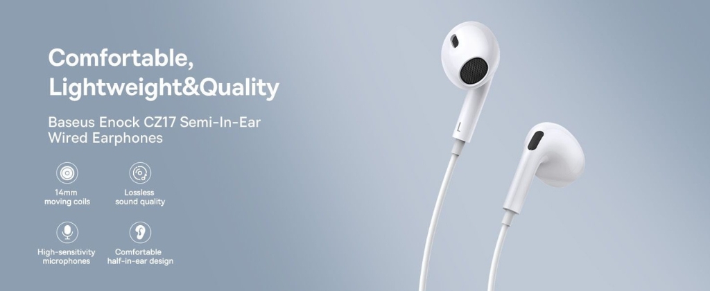 Baseus Encok CZ17 Type-C Semi In-Ear Wired Earphones