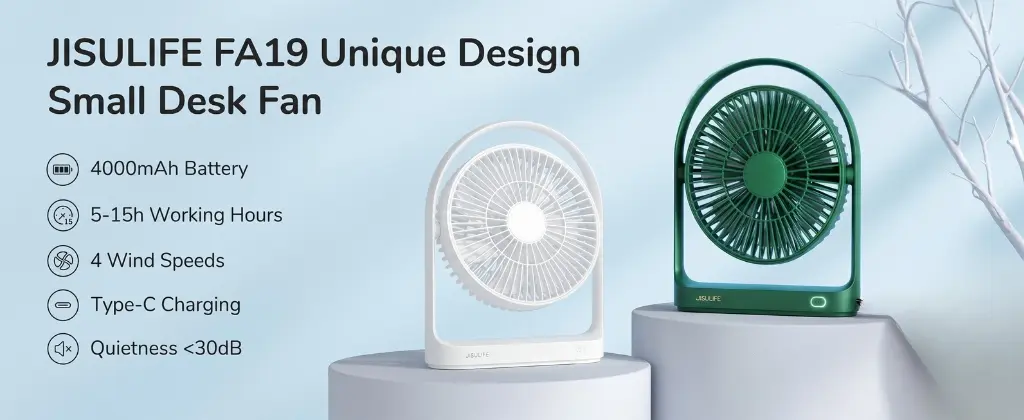 JISULIFE FA19 USB Portable Desk Fan 4000mAh