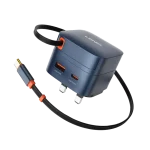 LDNIO Q10 65W GaN Fast Charger with 80cm Retractable Cable