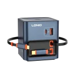 LDNIO Q16 100W GaN Desktop Charger 4-Port with Retractable Cables