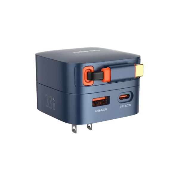 LDNIO Q9 33W Safe PD Fast Charger with Retractable Type-C Cable