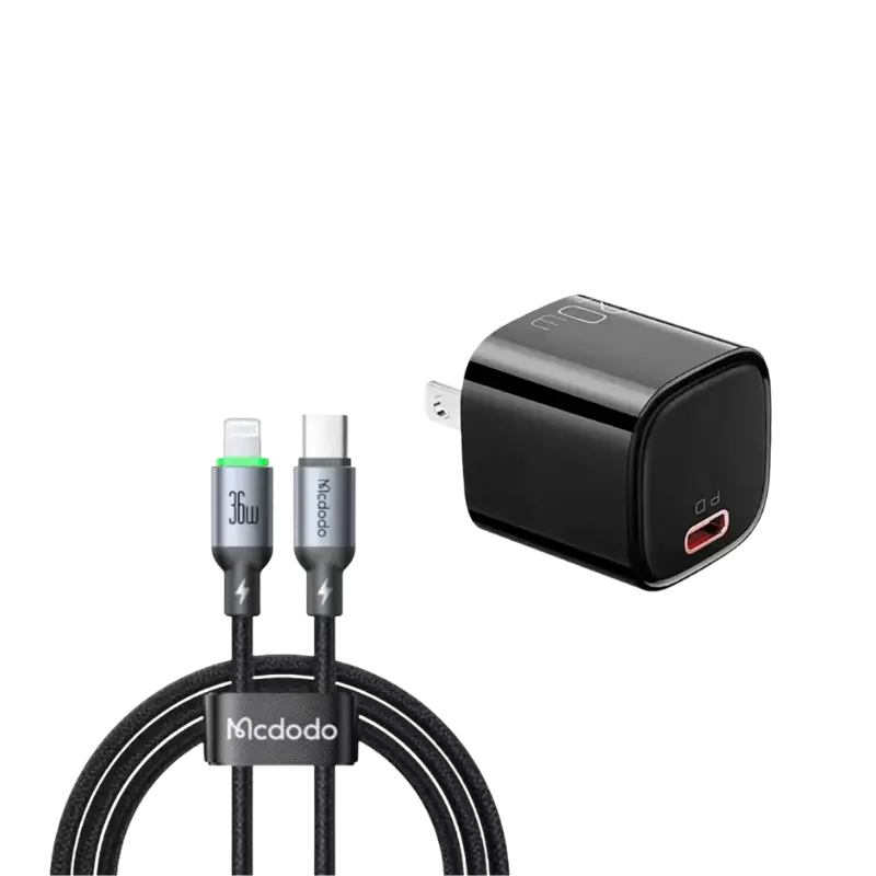 Mcdodo CH-400 20W PD Fast Charger with USB-C To Lightning Cable Mcdodo CH-400 20W PD Fast Charger with USB-C To Lightning Cable