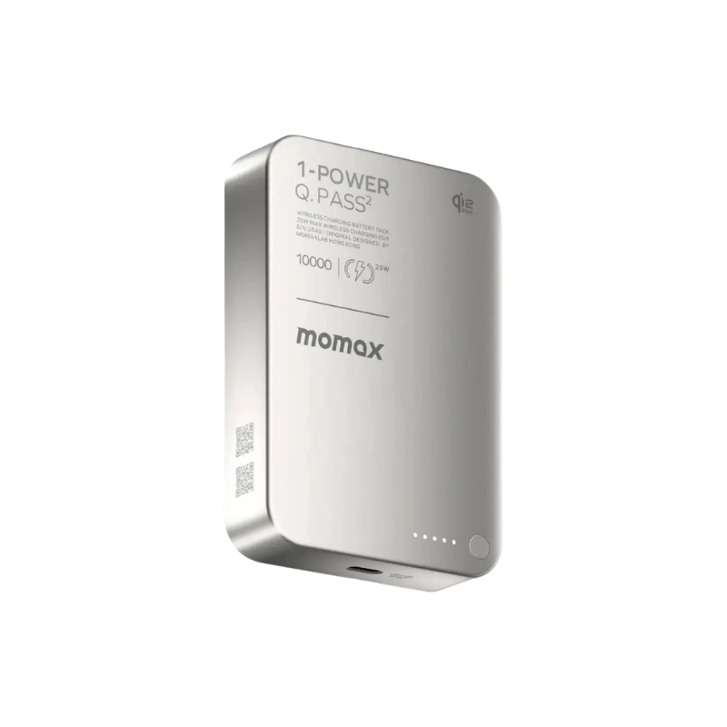 Momax 1-Power Q.Pass² 10000mAh Qi2 25W Magnetic Wireless Powerbank (1) Momax 1-Power Q.Pass² 10000mAh Qi2 25W Magnetic Wireless Powerbank